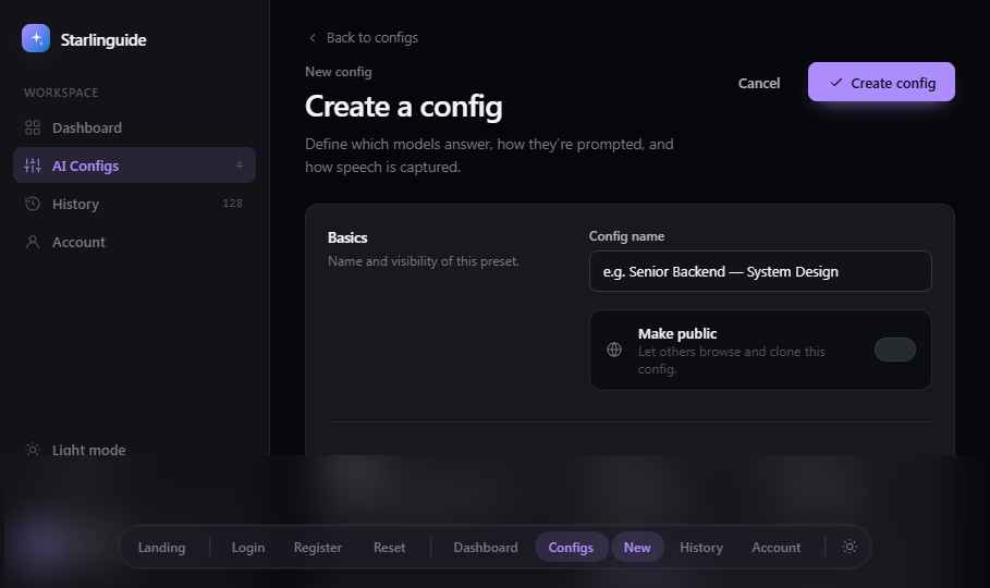 Starlinguide role profile builder screenshot